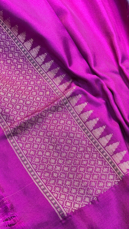 Lavender Pure Banarasi Ektara  Silk Handwoven Saree