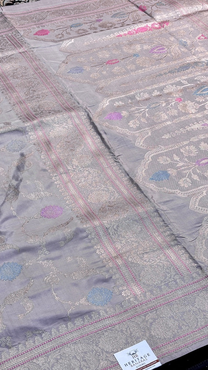 Mauve Pure Banarasi Katan Silk Handloom Saree