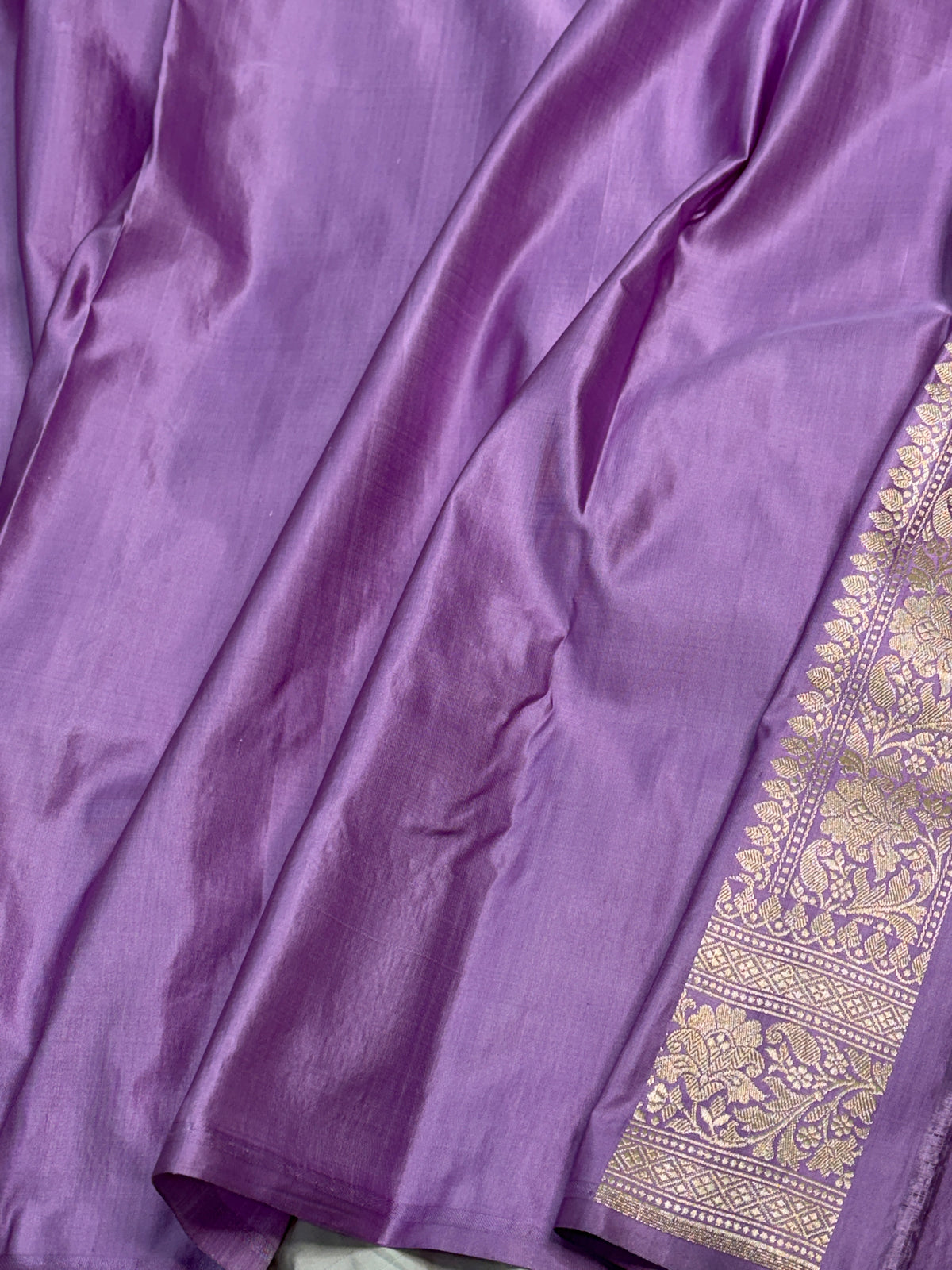 Lavender Handwoven Pure Vintage Satin Silk Saree