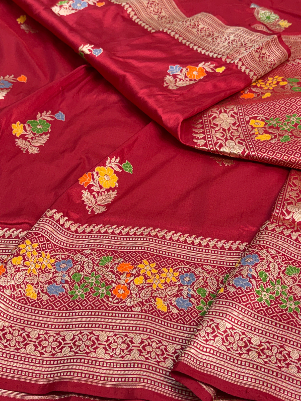 Red Handwoven Pure BANARASI Katan Silk Saree