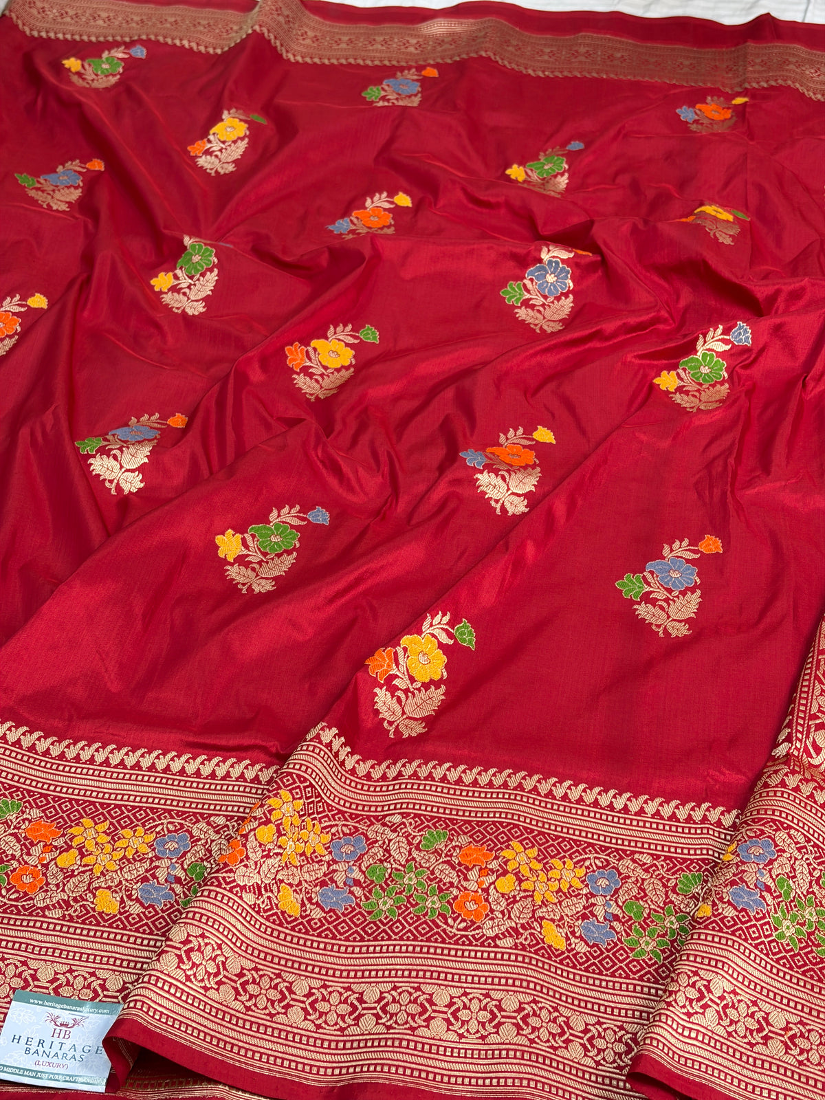 Red Handwoven Pure BANARASI Katan Silk Saree