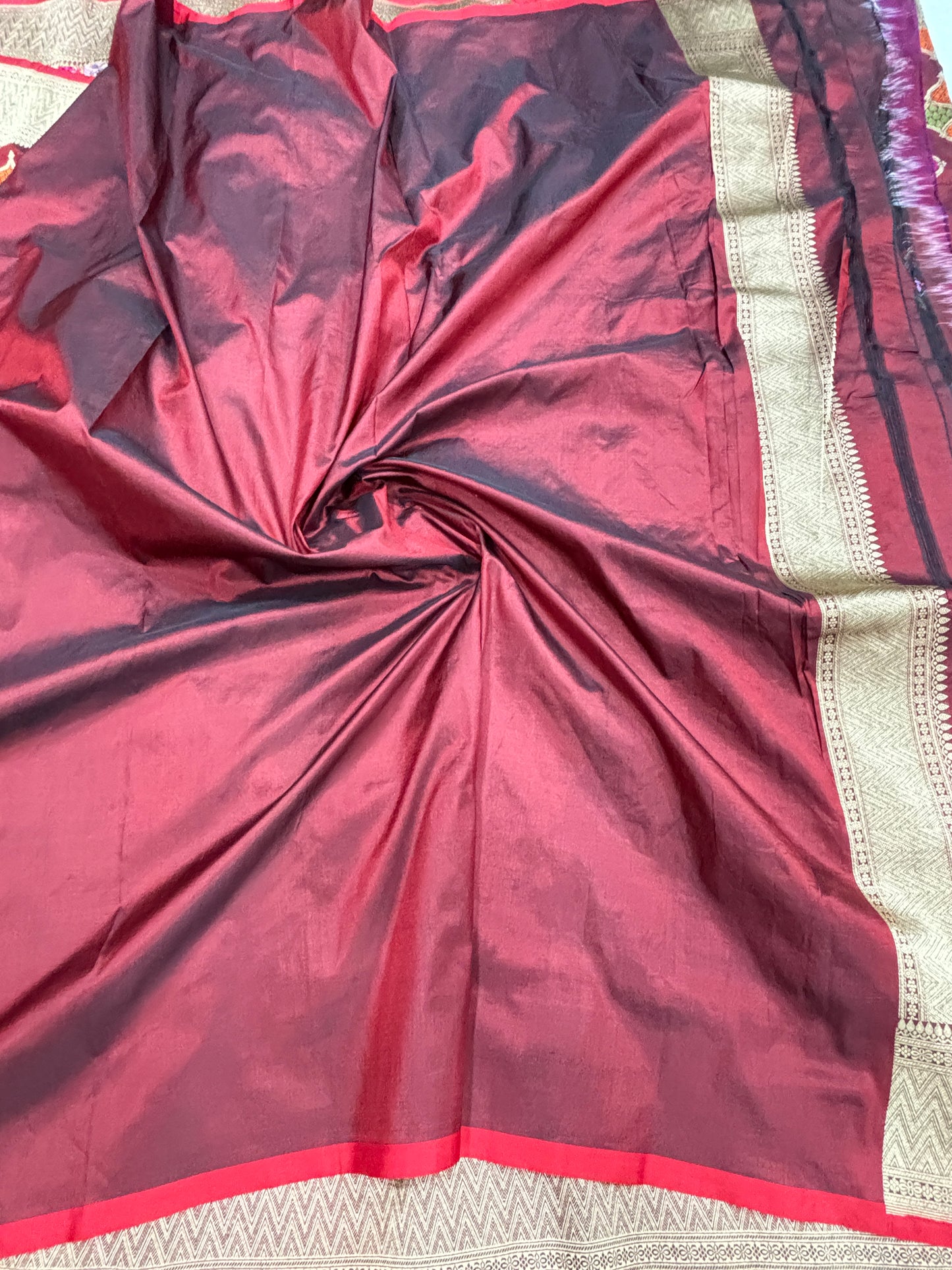 Pure Katan Silk Banarasi Saree with Buta Meenakari Jaal