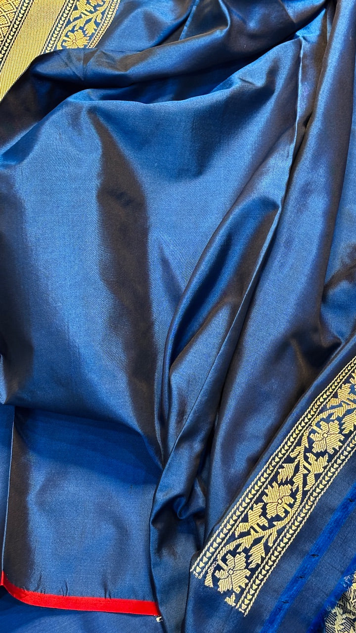 Royal Blue Pure Banarasi Ektara  Silk Handwoven Saree