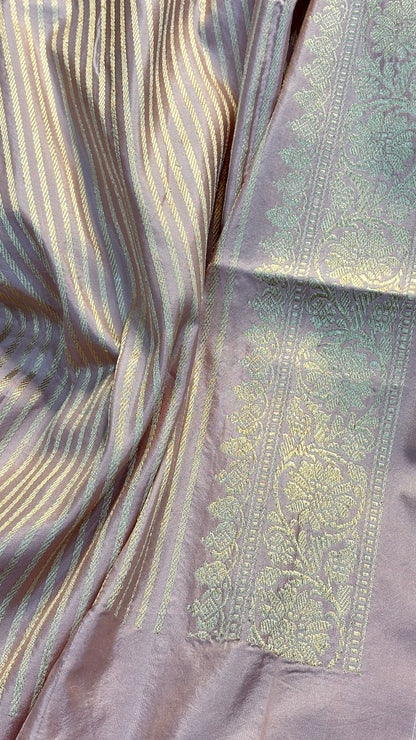 Blush Orchid Pink Pure Banarasi Katan Silk Handloom Saree