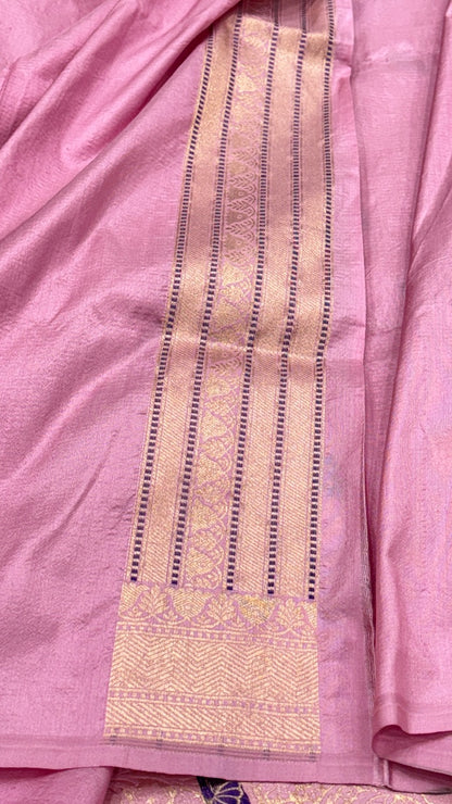 Lilac Banarasi  Brocade Silk Saree
