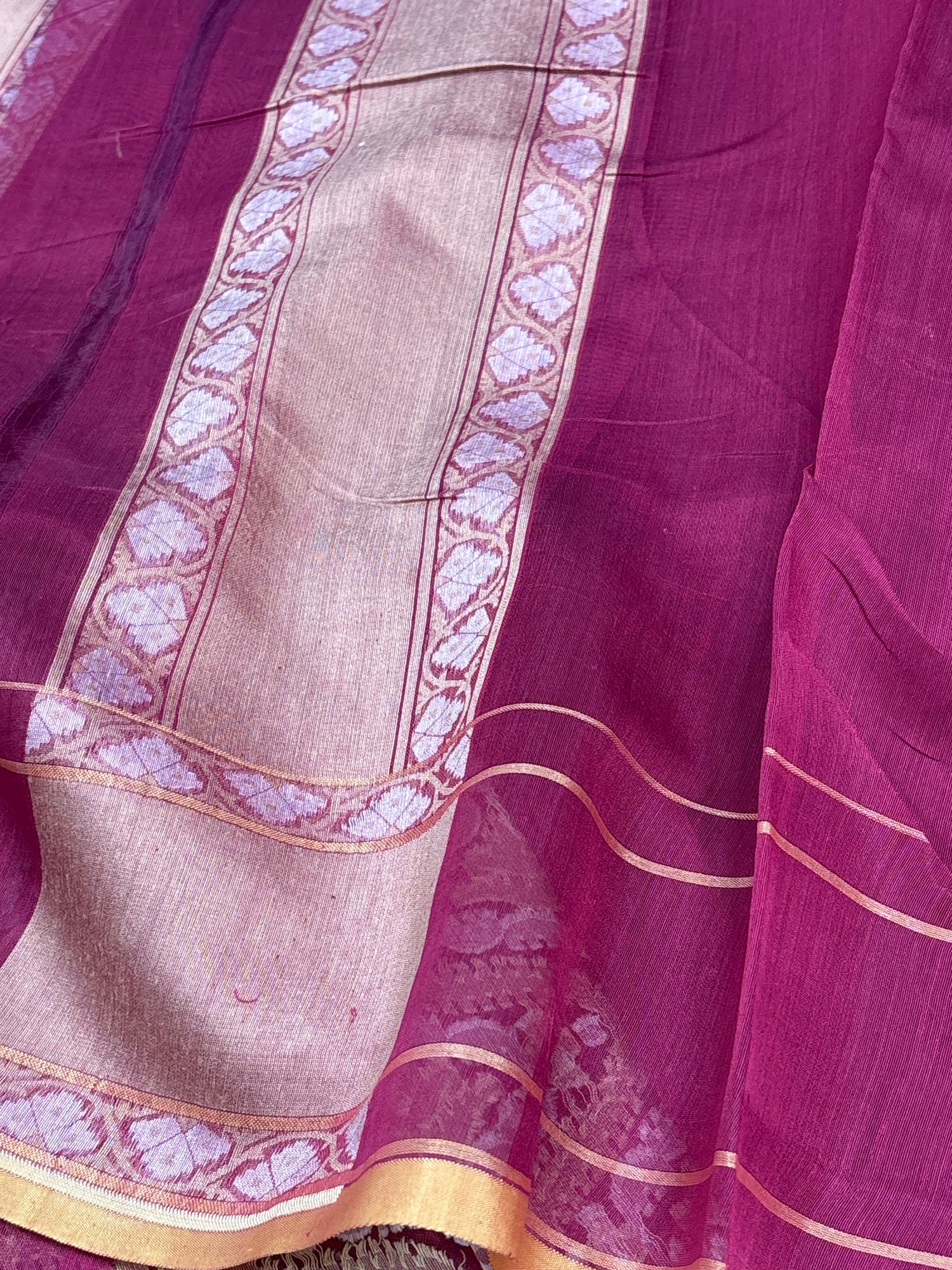 Pink Cotton Jamdani Handwoven Saree