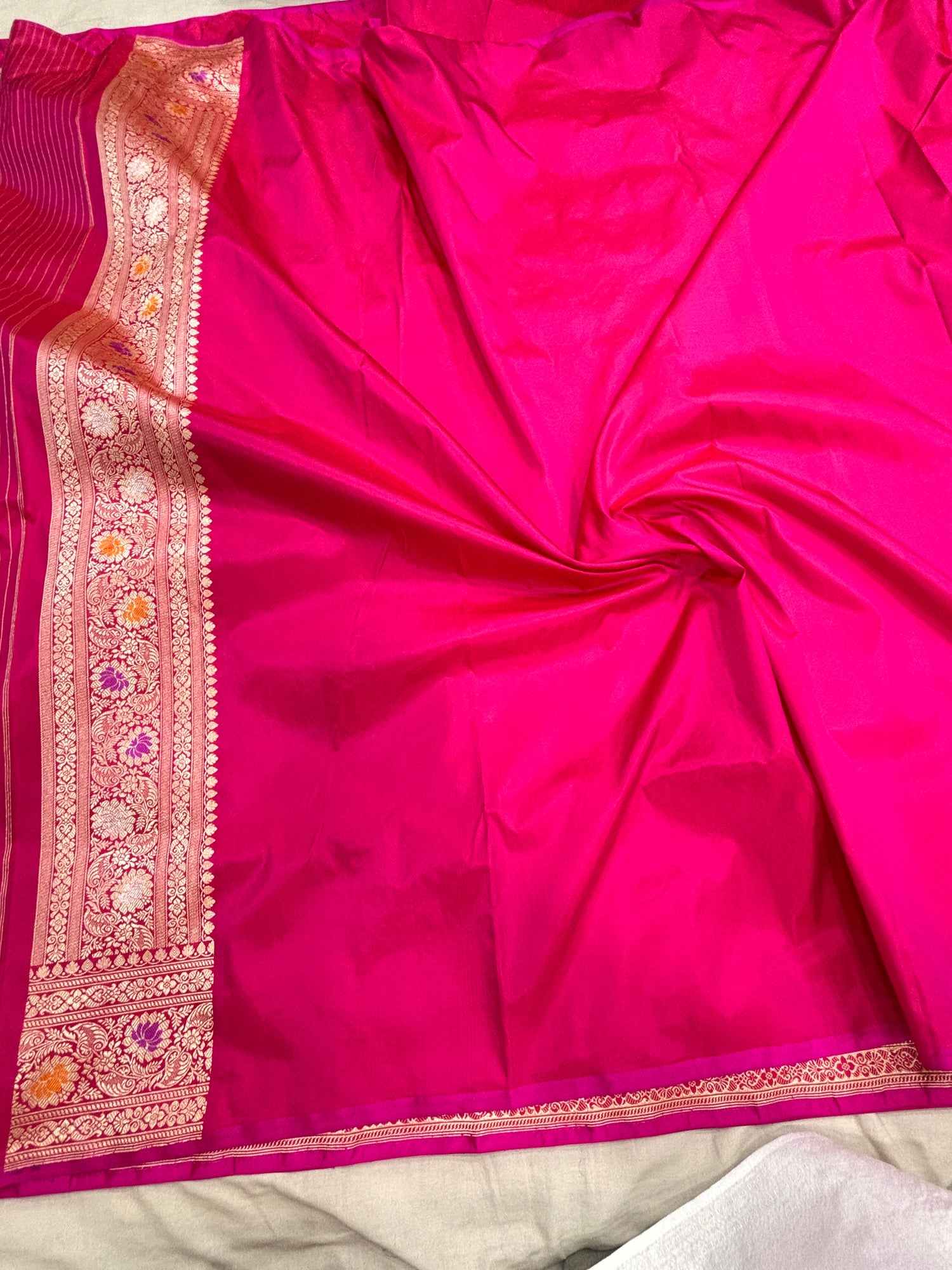 mughal pure brocaed katan silk with meenakari work saree