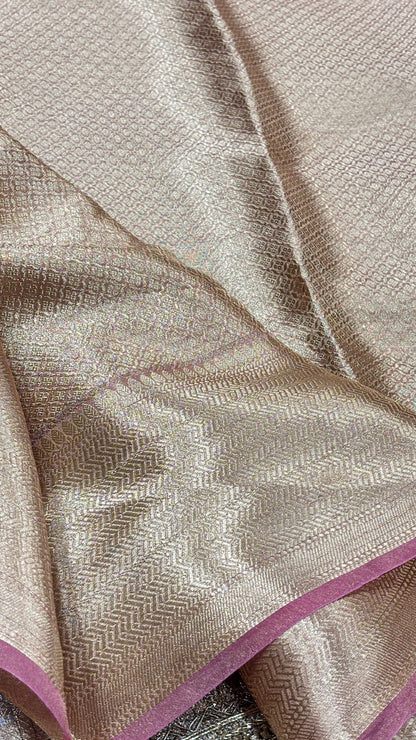 Purple Banarasi Tissue Silk Handwoven Saree
