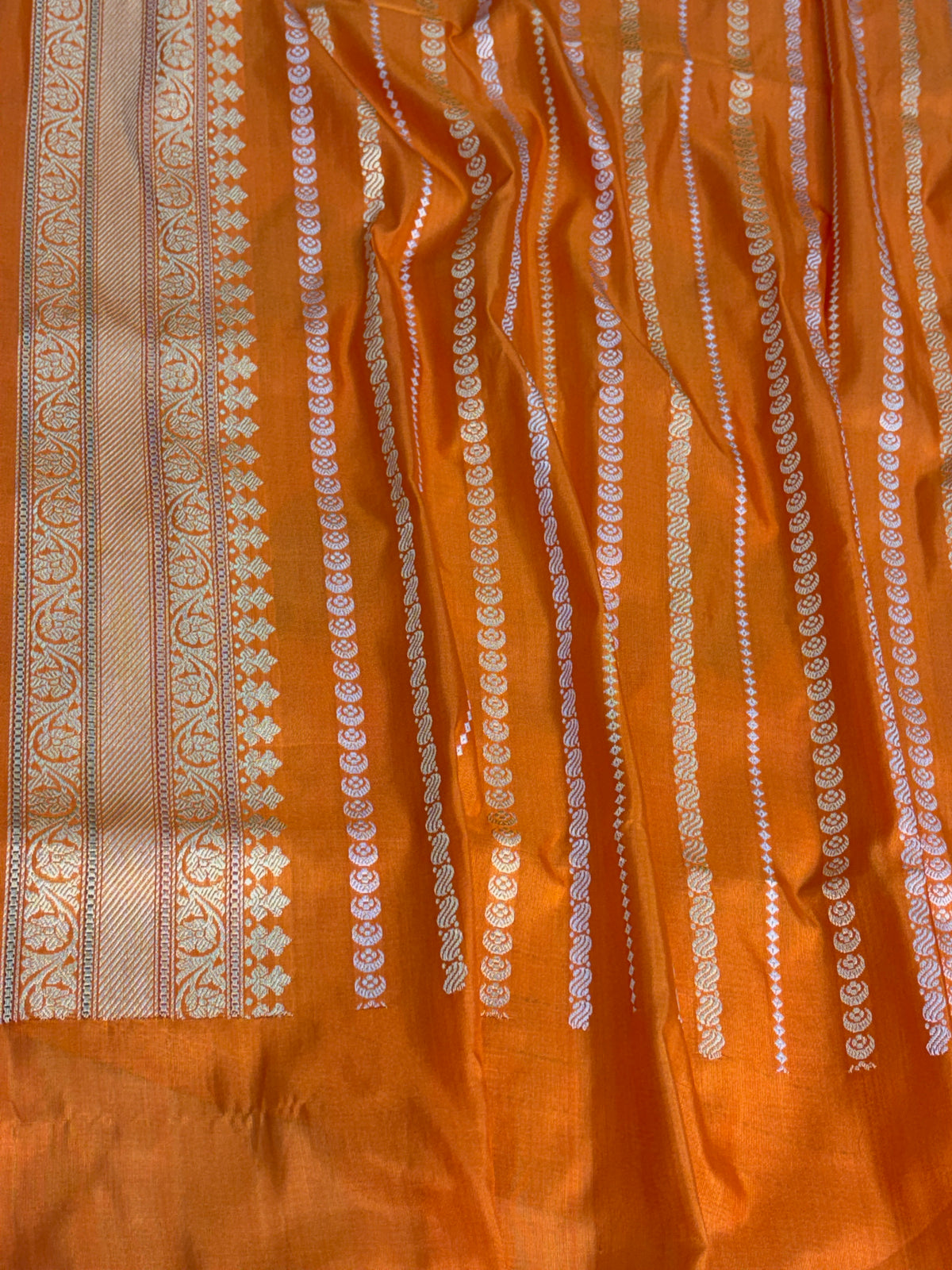 Orange Handwoven Pure BANARASI Rangkat Silk Saree