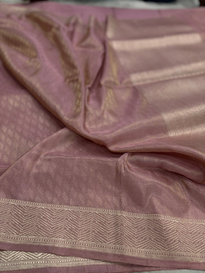 Pure Tissue Katan Silk Saree in Ektara Tanchoi Zari