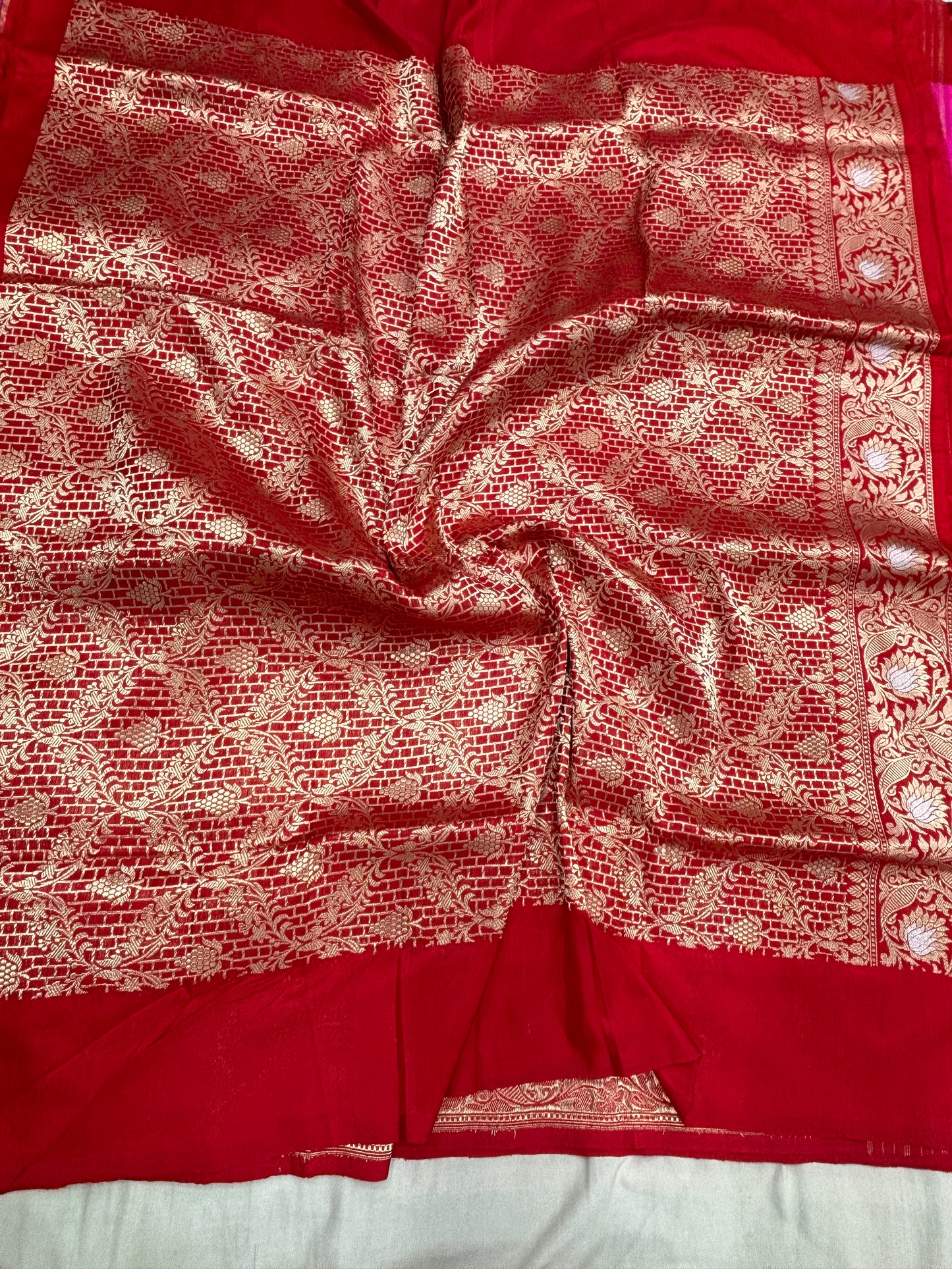 Rangkaat Pure Katan Silk Banarasi Kadhwa Weave Saree