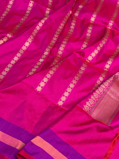 Light Peach Handwoven Pure BANARSI EKTARA Silk Saree