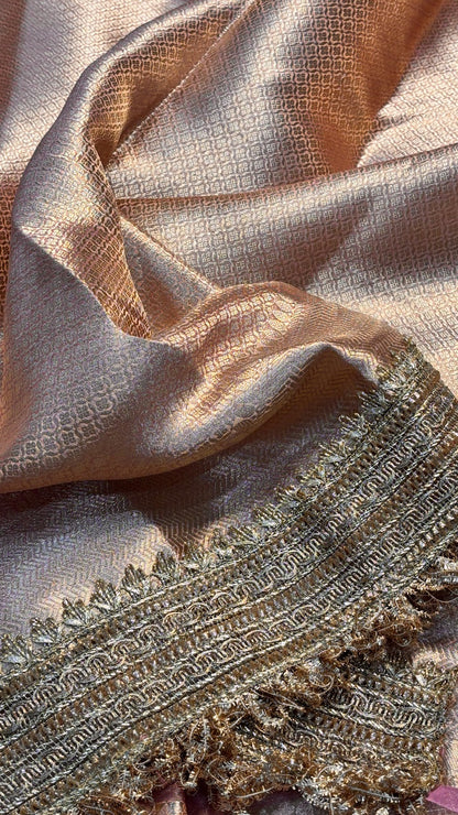 Blush Pink Banarasi Tissue Silk Handwoven Saree