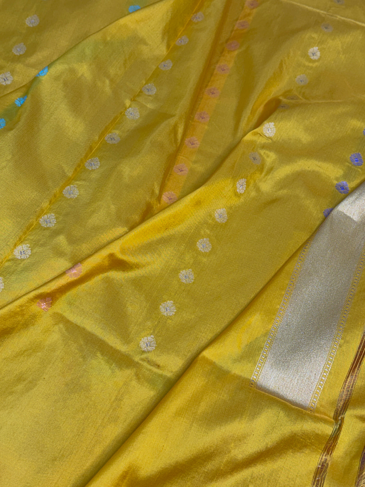Peach Pure Banarasi Kora Silk Saree