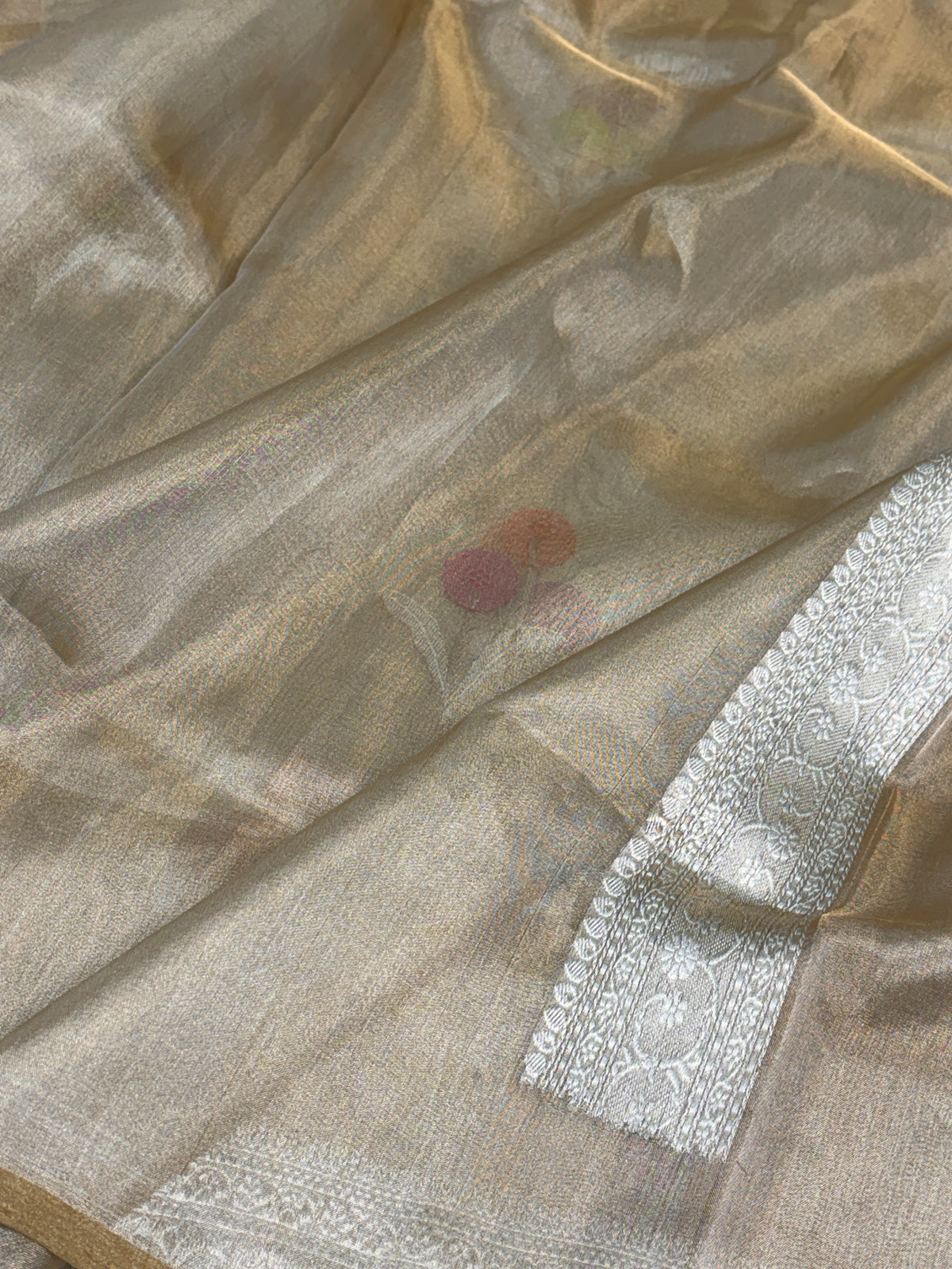 Champagne Gold Pure Banarasi Tissue Saree