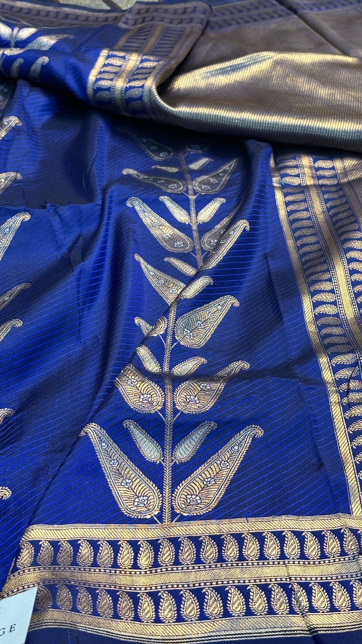 Royal Blue Banarasi Katan Brocade Silk Saree