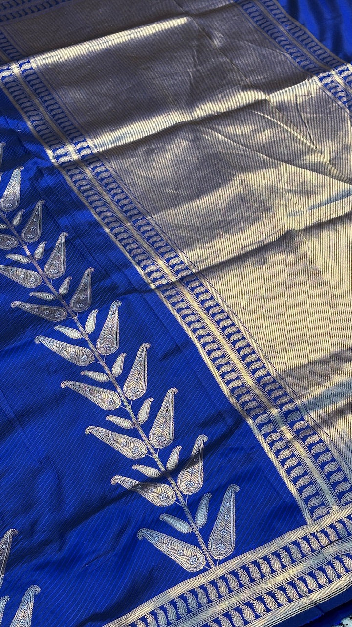 Royal Blue Banarasi Katan Brocade Silk Saree