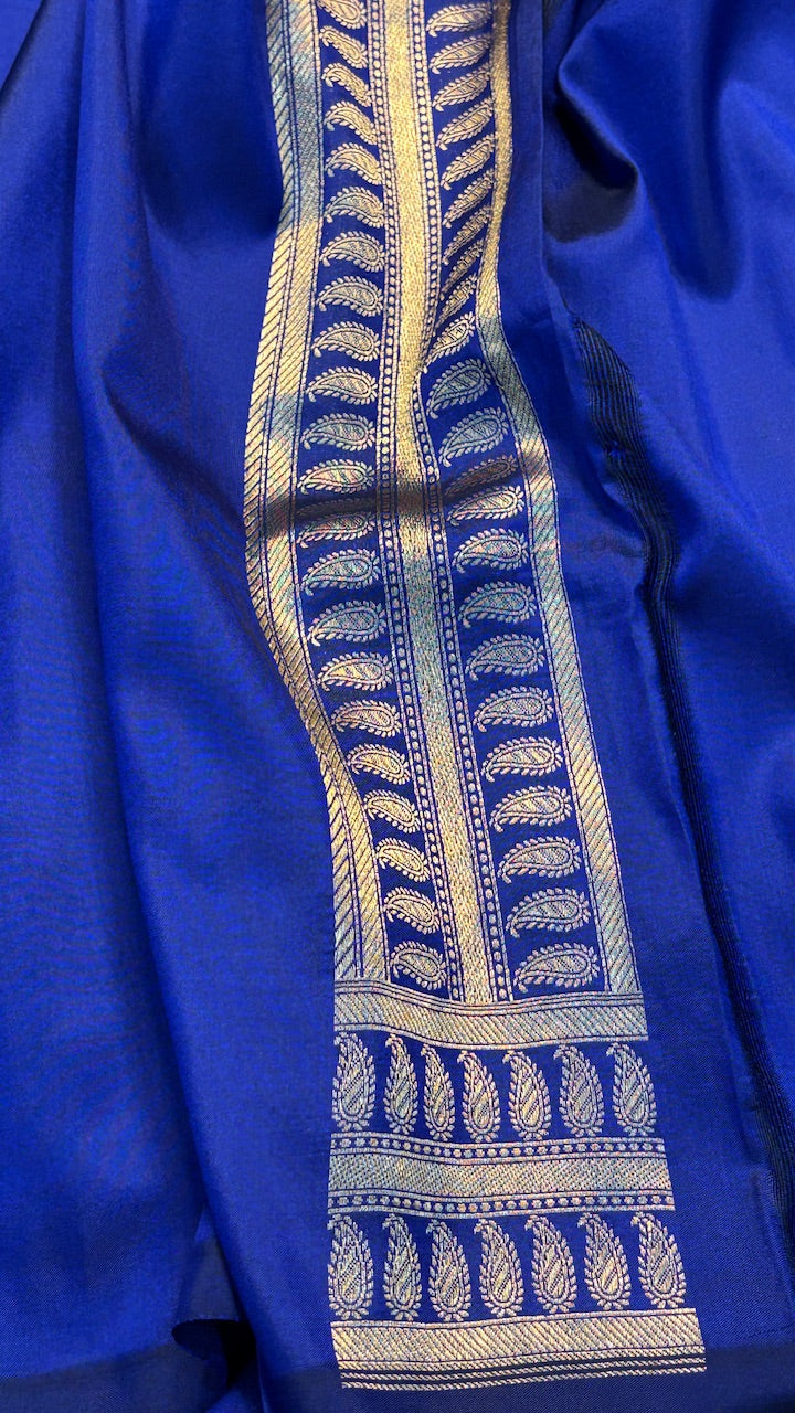 Royal Blue Banarasi Katan Brocade Silk Saree