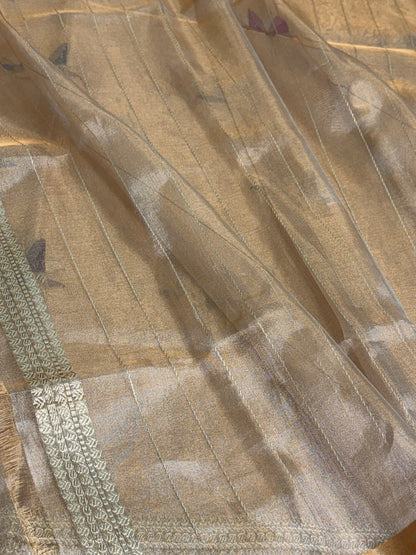 Champagne Gold Pure Banarasi Tissue Saree