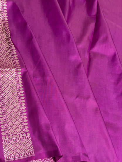 Rani Pink Pure Banarasi Satin Silk Saree
