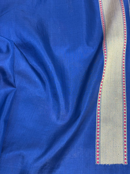 Navy Blue Handwoven Banarasi Katan Jaal Silk Saree
