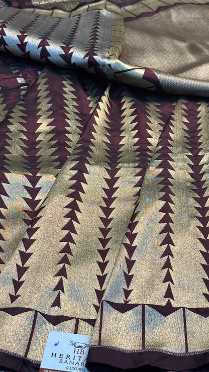 Coffee Brown Pure Banarasi Katan Silk Handloom Saree