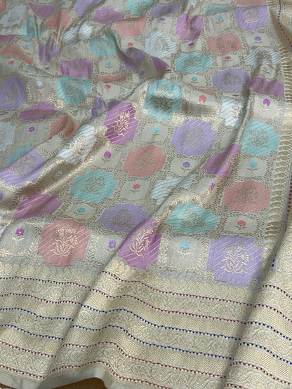 Handwoven Kadua Rangkat Banarasi Katan Silk Saree