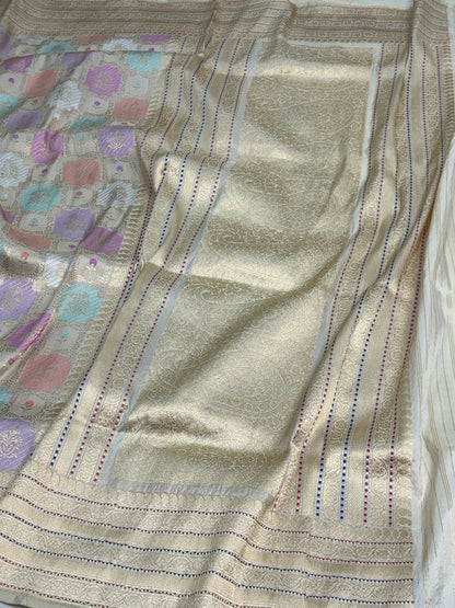 Handwoven Kadua Rangkat Banarasi Katan Silk Saree