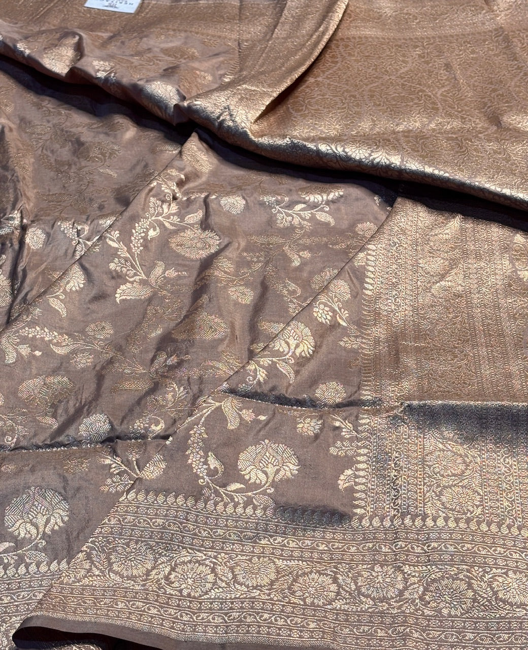 Brown Pure Banarasi Katan Silk Saree