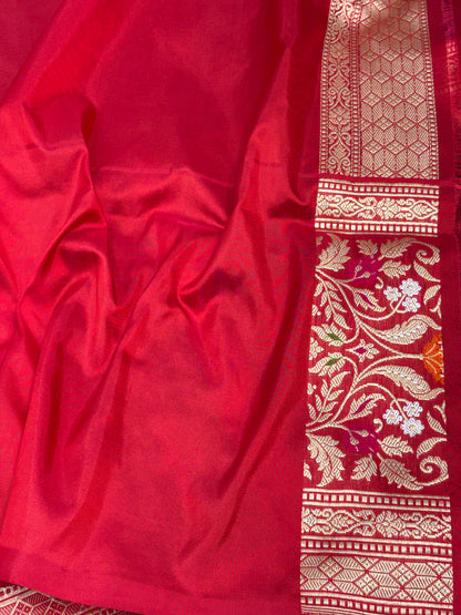 Royal Blue Kadhiyal Banarasi Katan Silk Saree with Meenakari Border