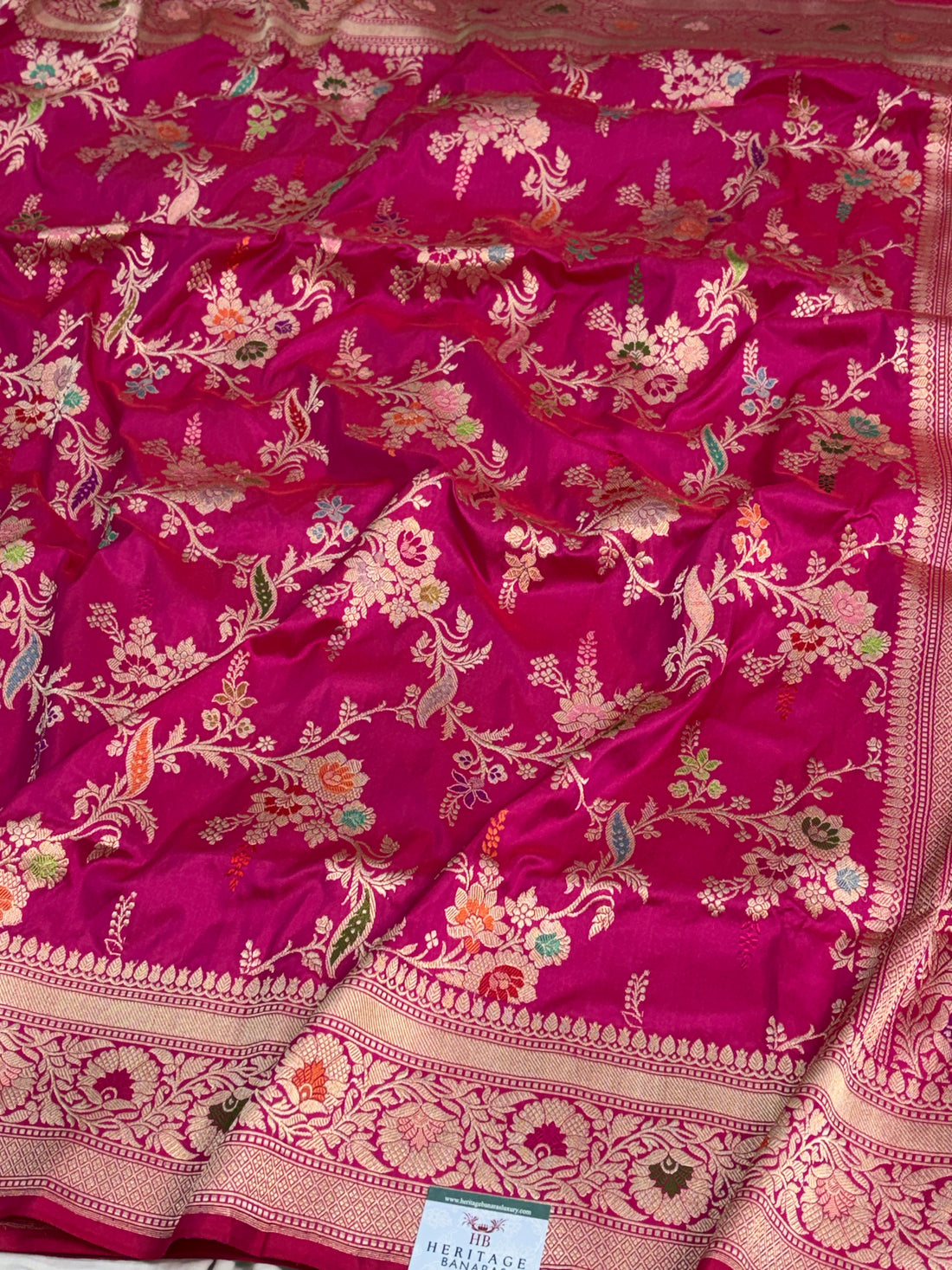 Rani Pink Pure Banarasi Katan Silk Saree