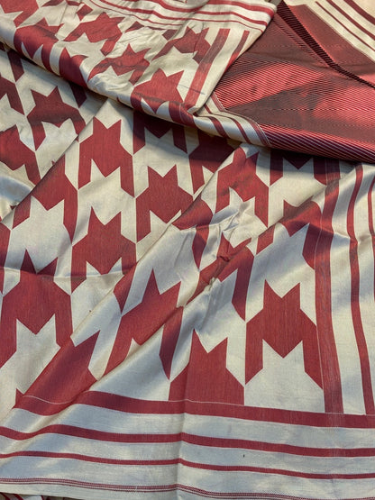 Maroon Banarasi Katan Brocade Silk Saree