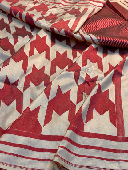 Maroon Banarasi Katan Brocade Silk Saree