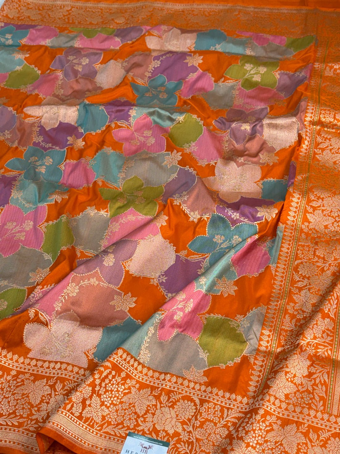 Orange Pure Banarasi Rangkat Saree