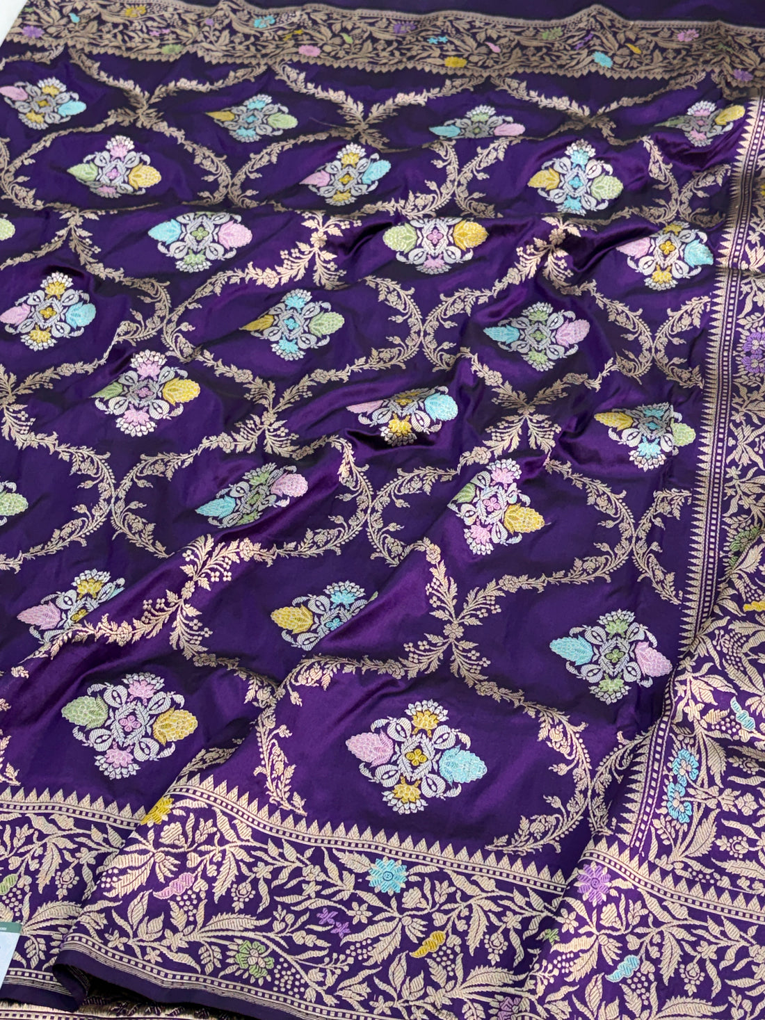 Purple Pure Banarasi Katan Silk Saree