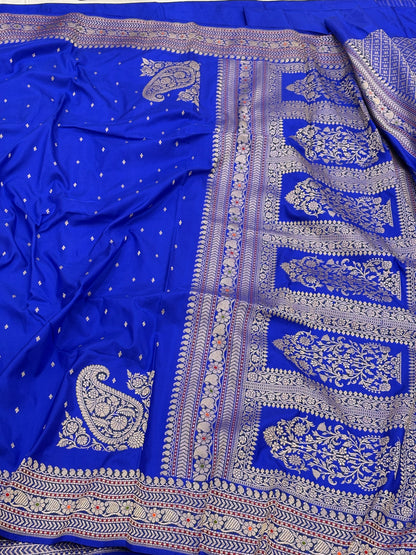Royal Blue Banarasi Pure Katan Silk Handwoven Saree