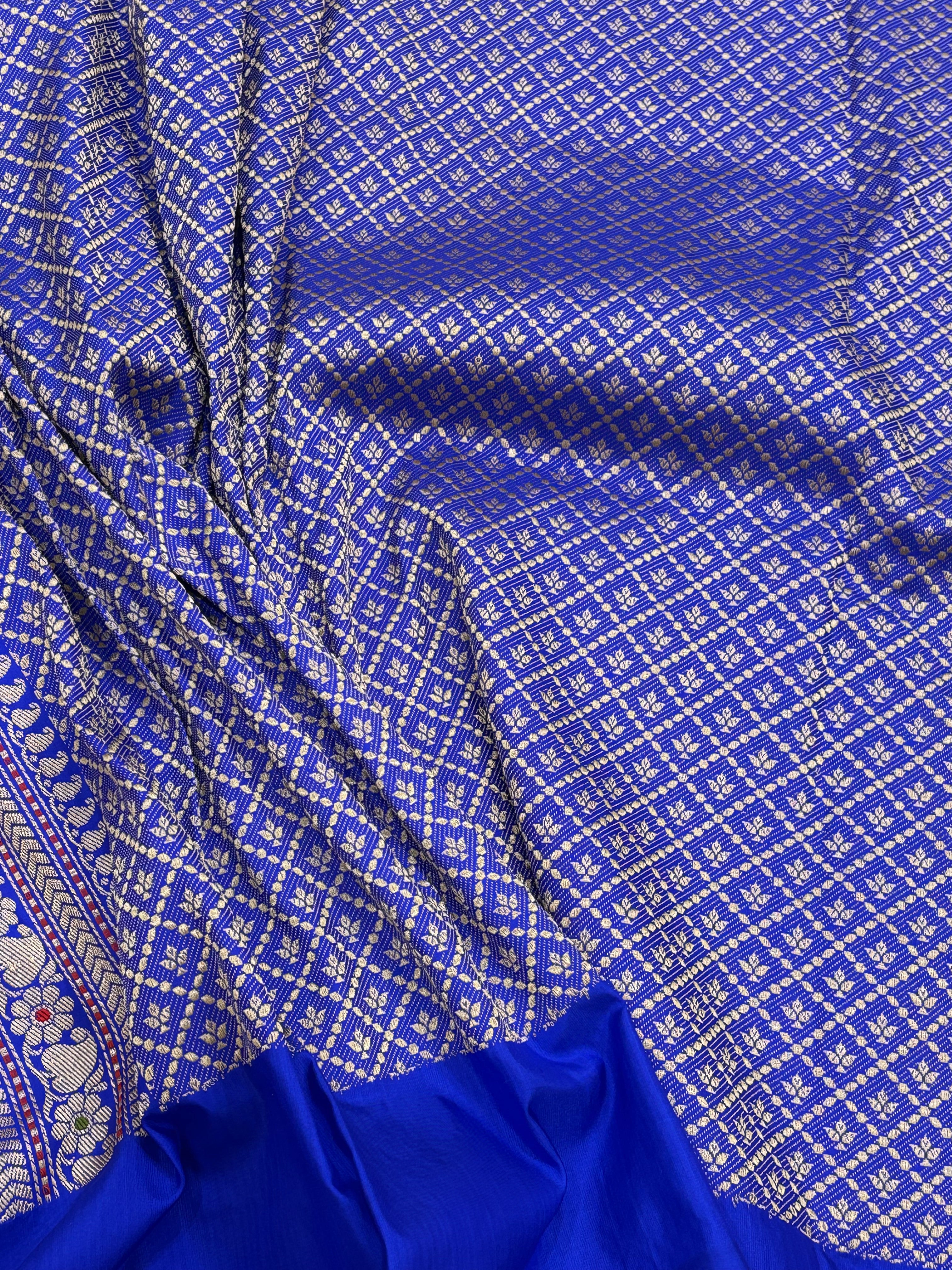 Royal Blue Banarasi Pure Katan Silk Handwoven Saree