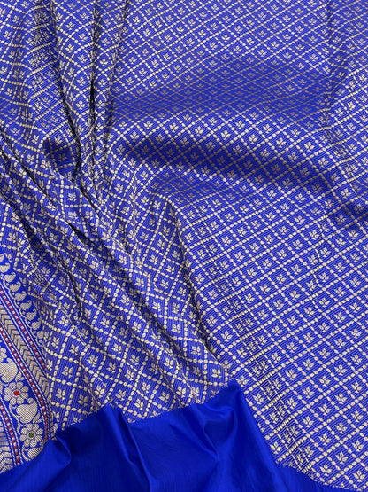 Royal Blue Banarasi Pure Katan Silk Handwoven Saree