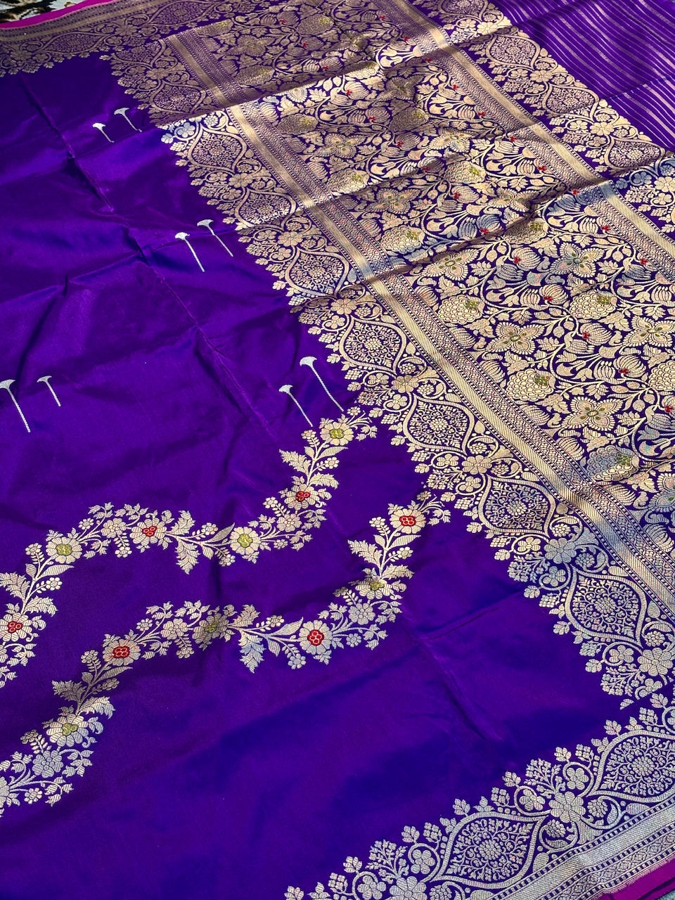 Royal Blue Pure Banarasi Katan Silk Saree