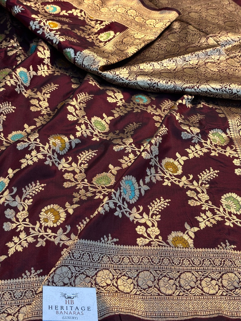Coffee Brown Pure Banarasi Katan Silk Saree