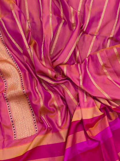 Brown Pure Banarasi Ektara  Silk Handwoven Saree