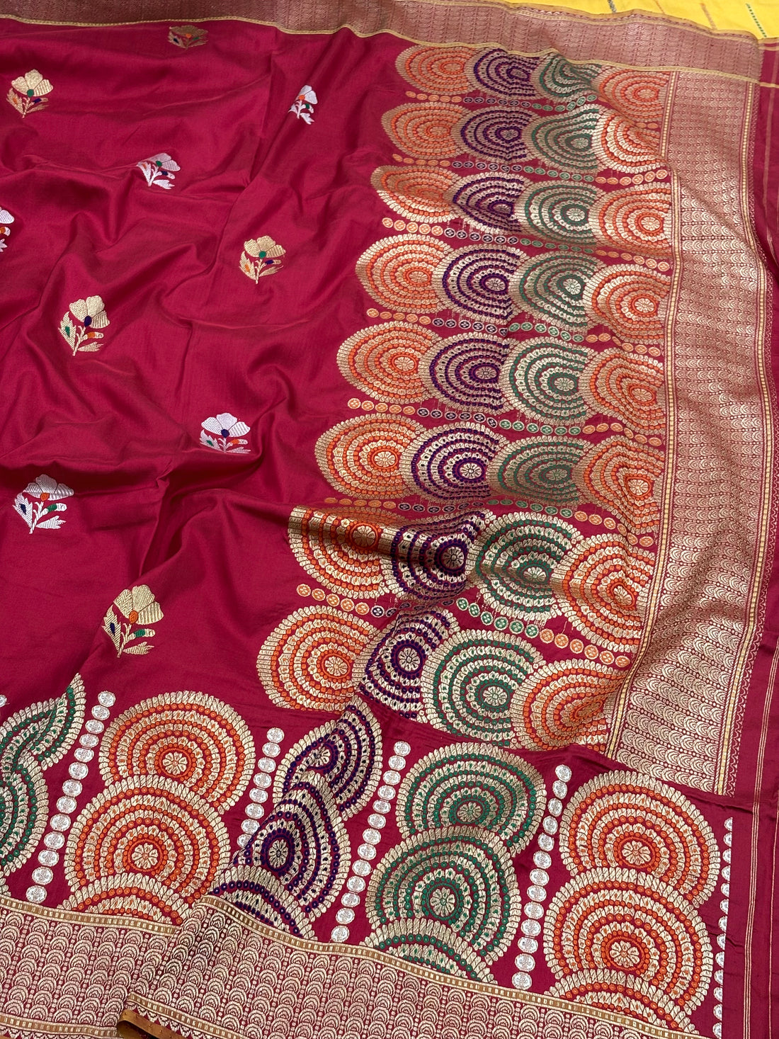 Red Banarasi Pure Katan Silk Handwoven Saree