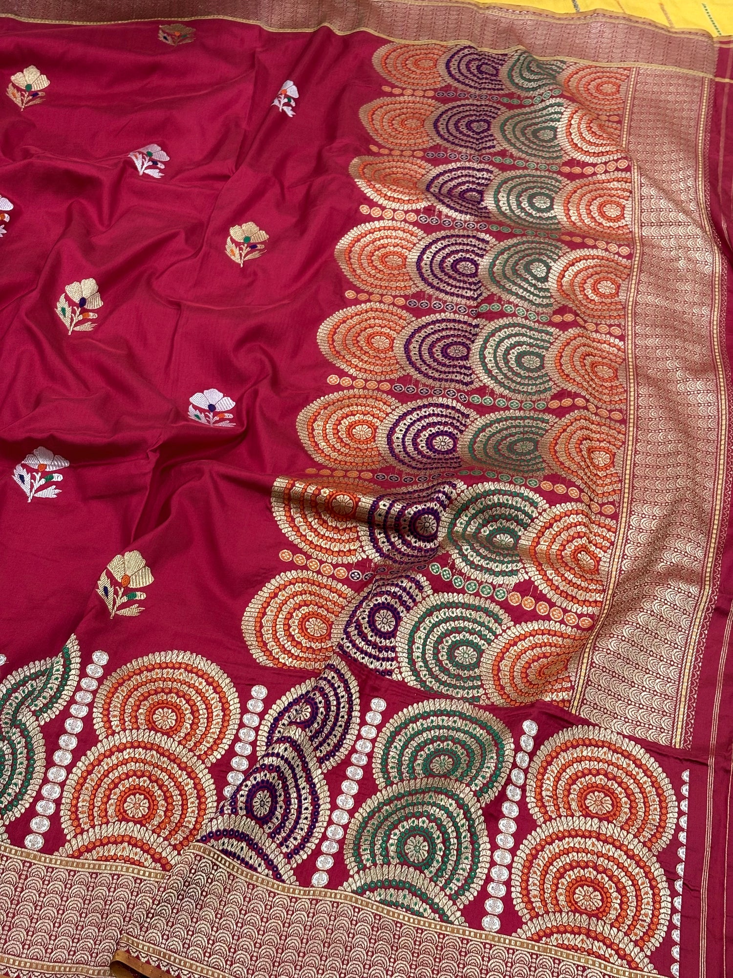 Red Banarasi Pure Katan Silk Handwoven Saree