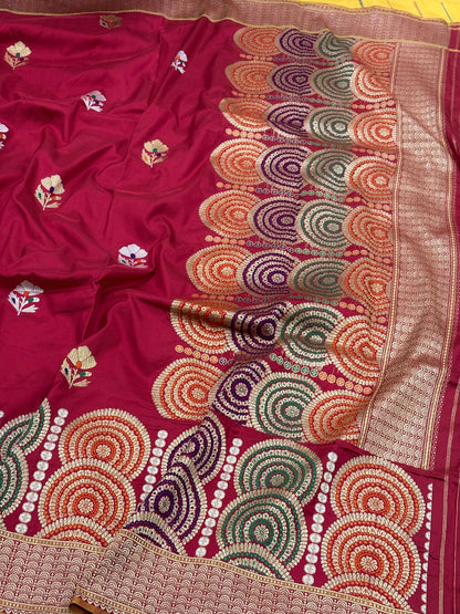 Red Banarasi Pure Katan Silk Handwoven Saree
