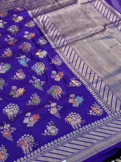 Purple Pure Banarasi Katan Silk Saree