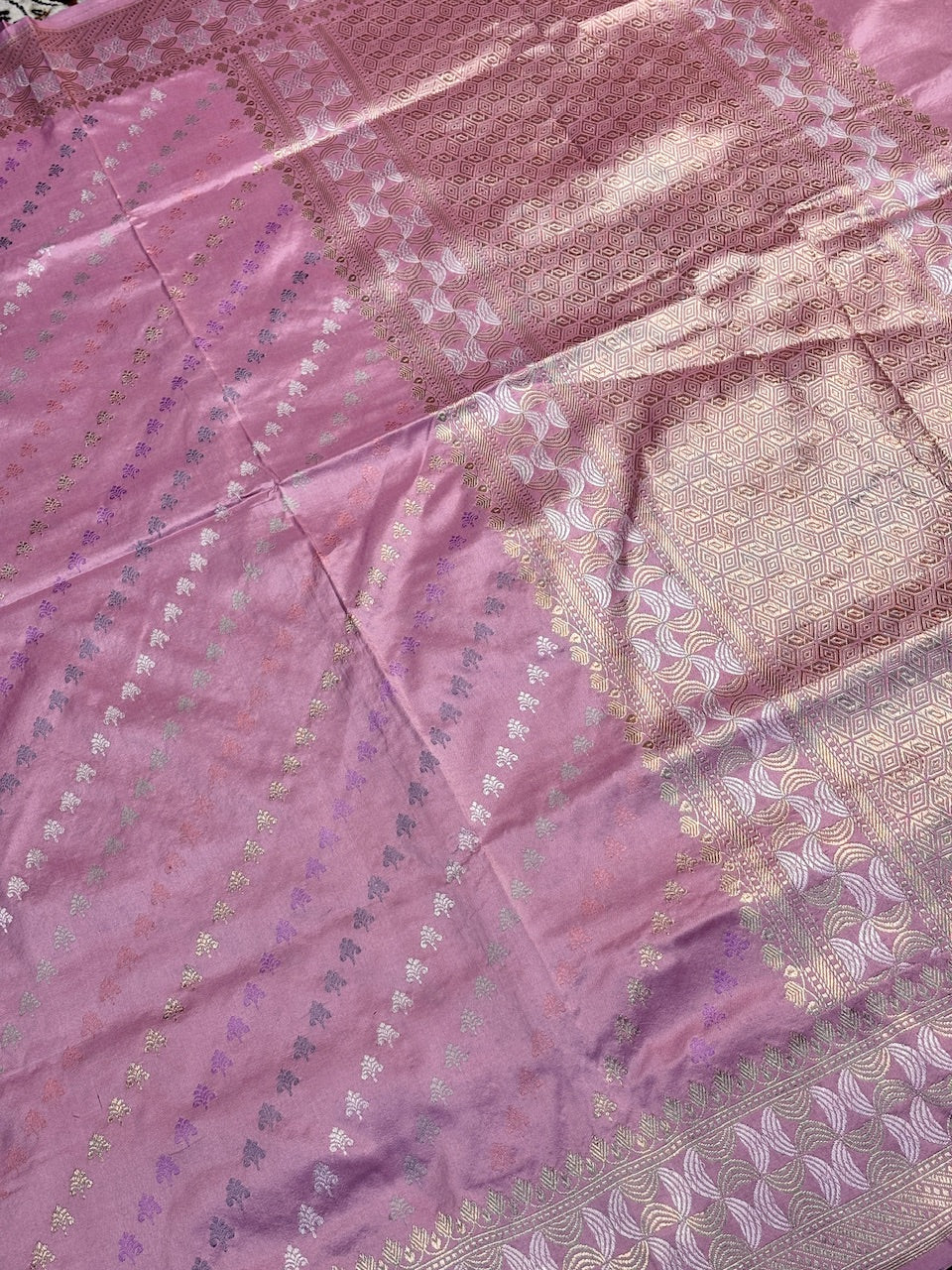 Lavender Pure Banarasi Katan Silk Saree