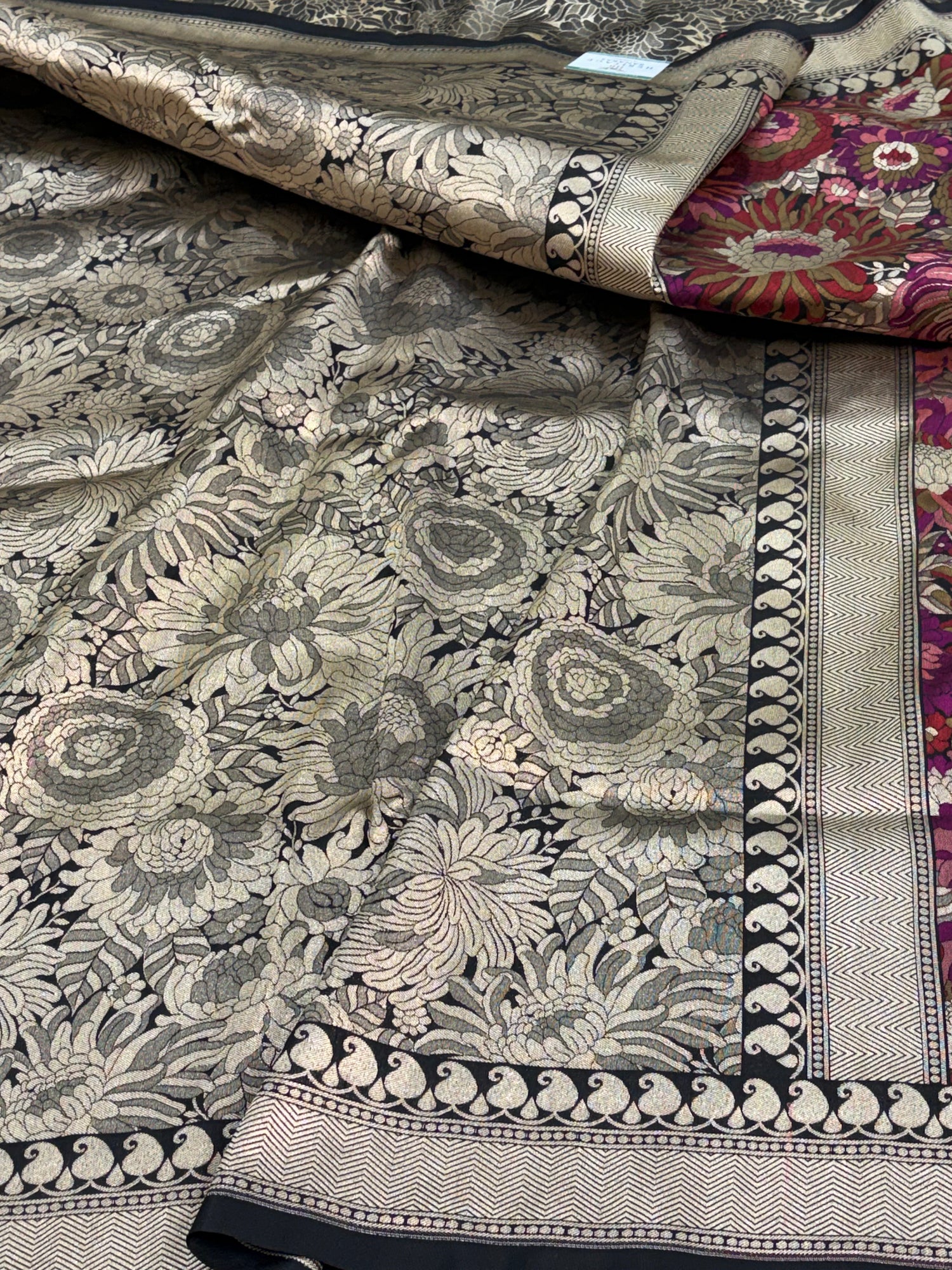 Black Banarasi Brocade Saree with Khimkhab Pallu