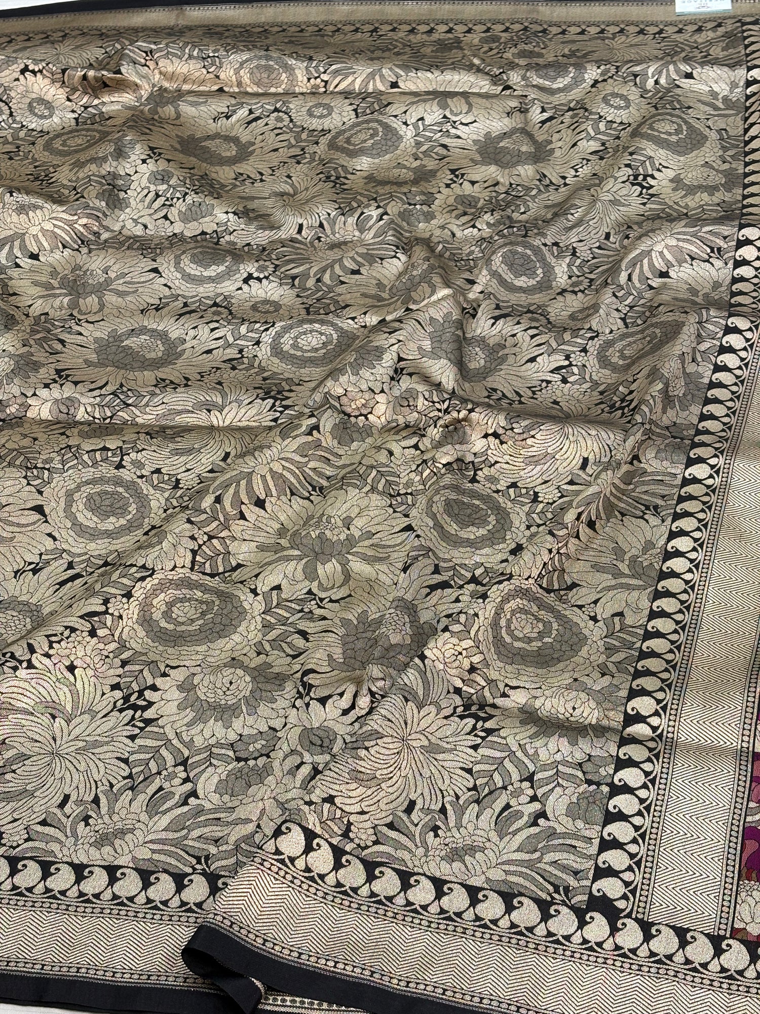 Black Banarasi Brocade Saree with Khimkhab Pallu