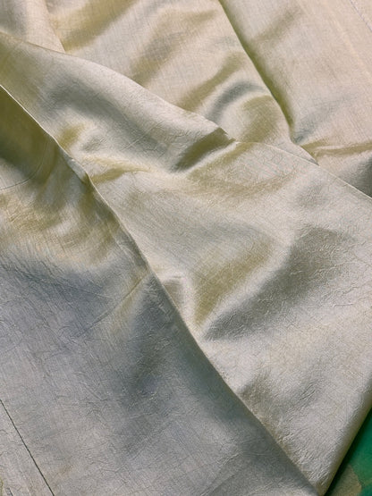 Lime Yellow Pure Sheer Organza Handprinted Saree