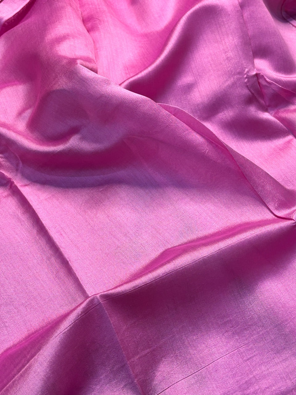 Pink Pure Sheer Organza Handprinted Saree